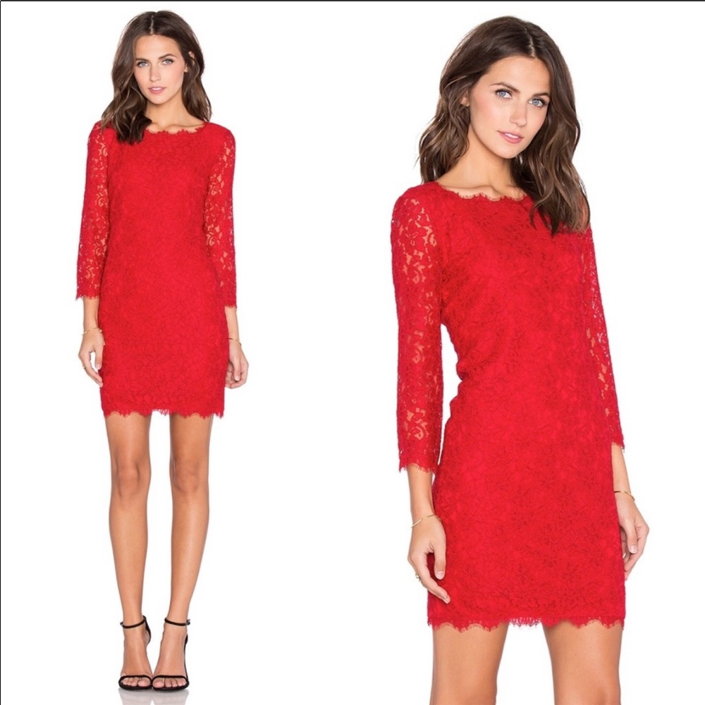 NWOT DVF Zarita lace dress.